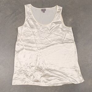 J JILL ivory silk satin tank top S